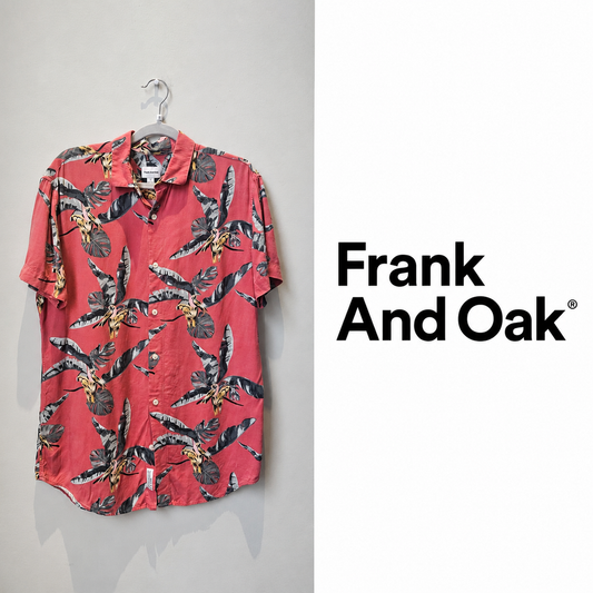 FRANK & OAK Tropical Print Short Sleeve Shirt S