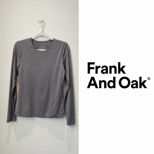 FRANK & OAK Grey Long Sleeve Performance Top ~Small