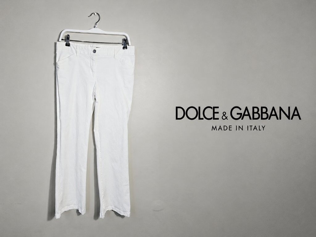 DOLCE & GABBANA White Straight Leg Pants Size 8