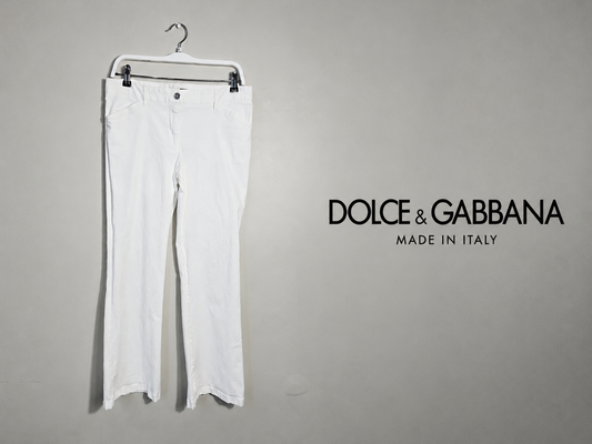 DOLCE & GABBANA White Straight Leg Pants Size 8