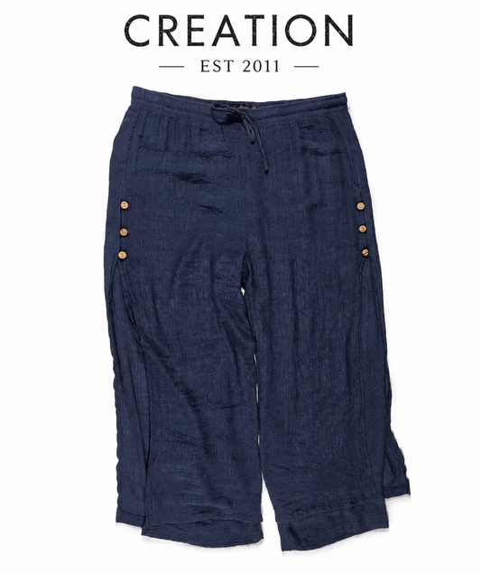 CREATION Pull-On Cropped Pants ~Navy ~ Size XXL
