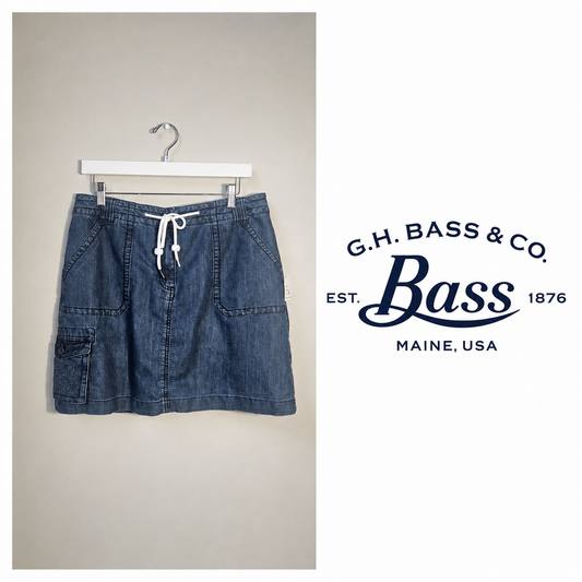 GH Bass Chambray Utility Cargo Skirt ~ Size 12