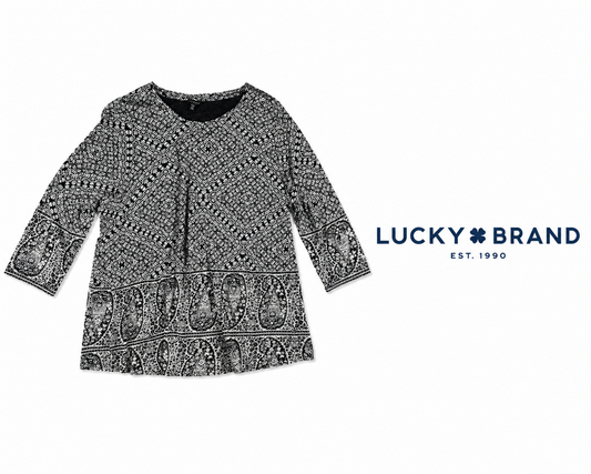 LUCKY BRAND Paisley Print Knit Top ~ Size 3X