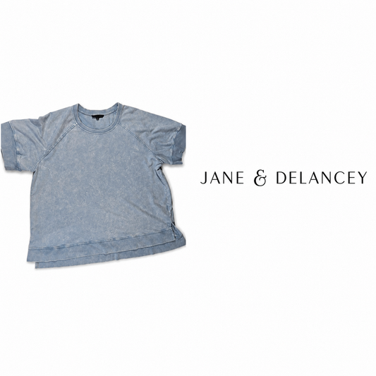 JANE & DELANCEY Mineral Wash Short Sleeve Sweatshirt ~ Size 2XL