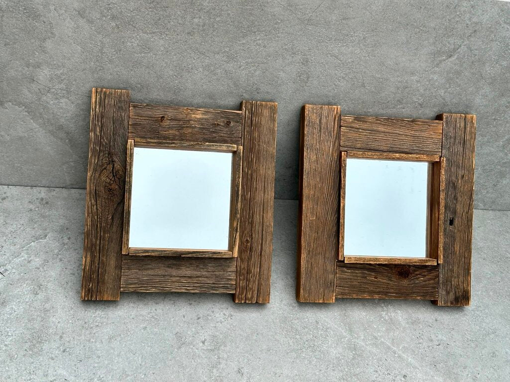 Mirror Wood Wall mount (set of 2)