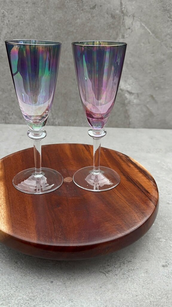 Rainbow Iridescent flutes (2pcs)