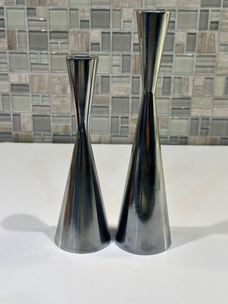 Metal Candlesticks+Candles (4 pcs)