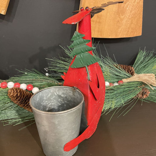 METAL REINDEER WITH BUCKET