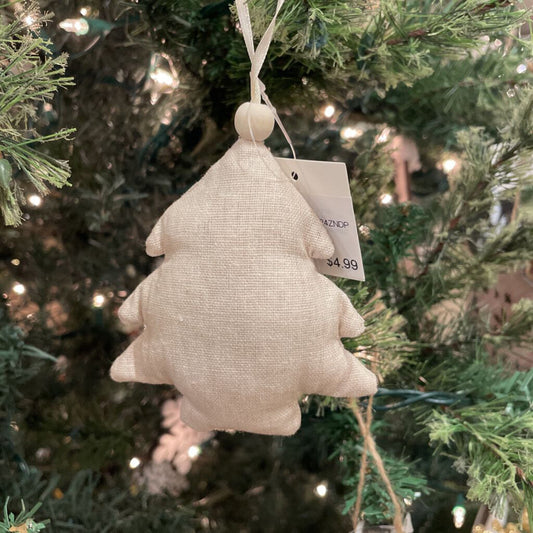STUFFED OFF-WHITE TREE ORNAMENT