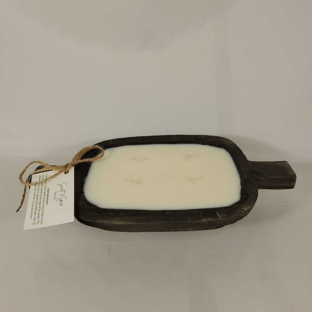 VANILLA BEAN 4 WICK DOUGH BOWL - BROWN