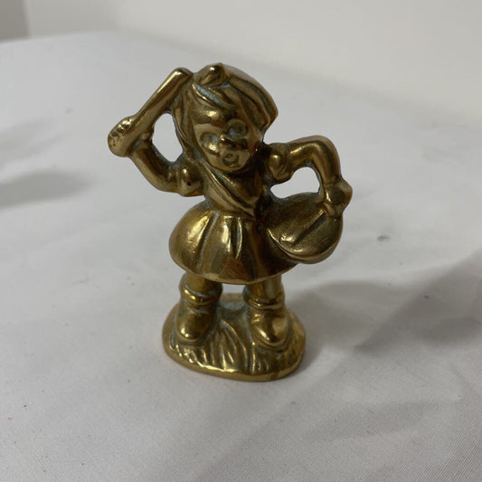 RIVERSIDE BRASS FIGURINE - GIRL WITH DRUM