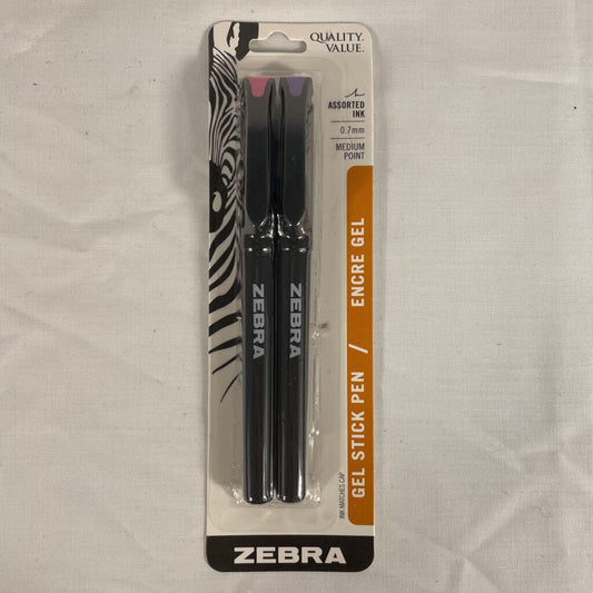 2-PACK ZEBRA GEL STICK PENS - PINK/PURPLE