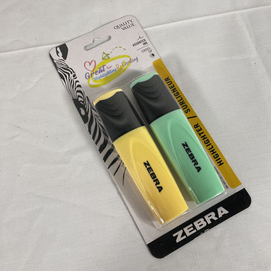 2-PACK ZEBRA HIGHLIGHTERS - Y/G