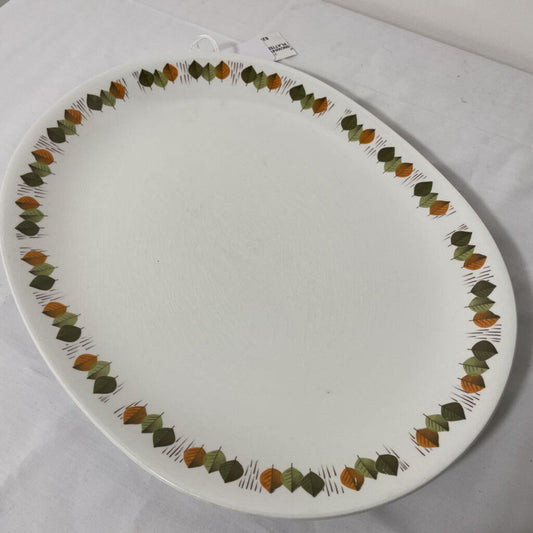 VTG IRONSTONE SNOWHITE AUTUMN LEAVES PLATTER