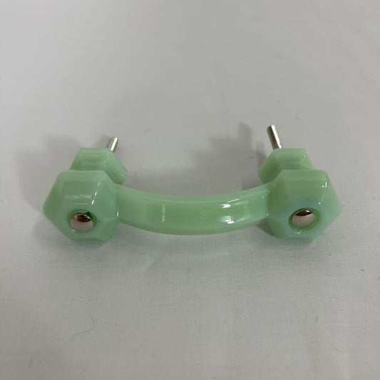 GREEN MILK GLASS PULL HANDLE