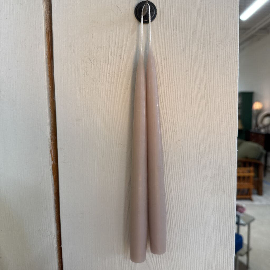 10" PAIR OF TAPER CANDLES - FLAX