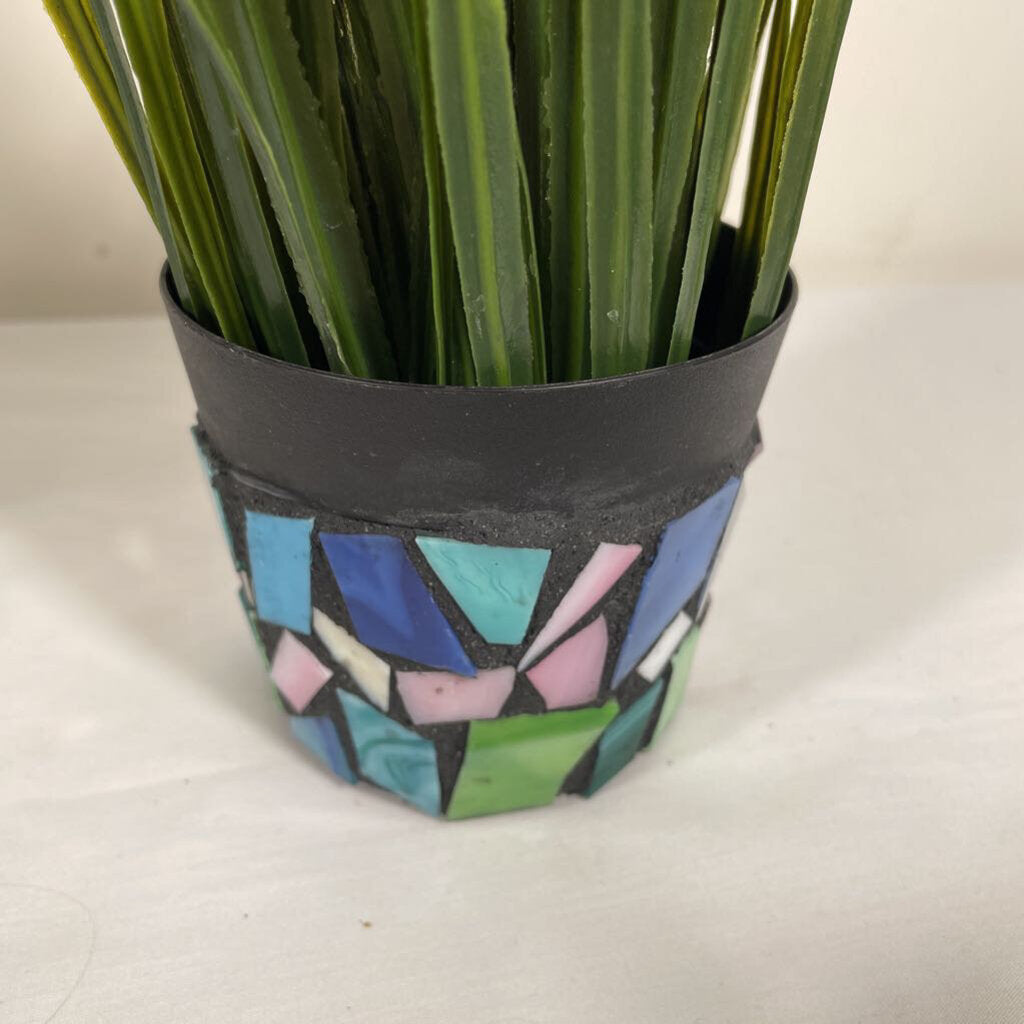 MOSAIC POT - FAUX GREENERY - LARGE