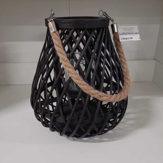 Small Black Woven Lantern