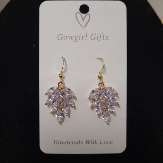 Earrings - Large CZ Leaf