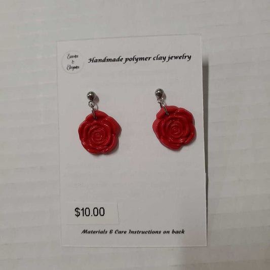 VALENTINE - RED ROSES SILVER STUD