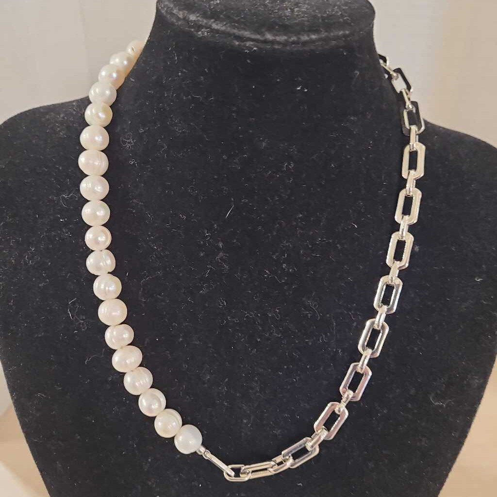 Half Half Freshwater Pearl Necklace Large