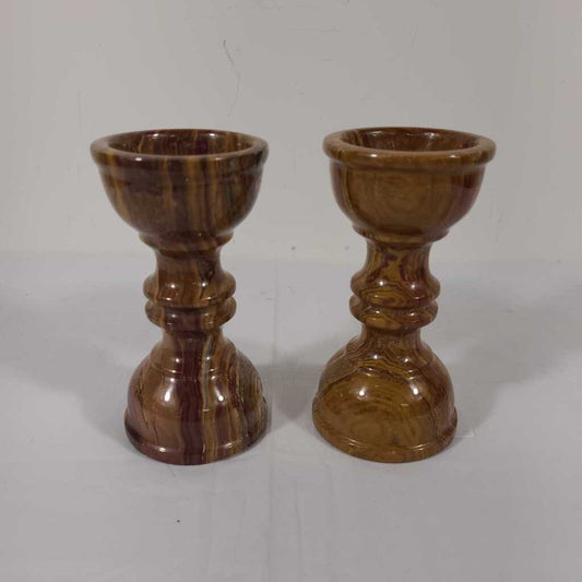 ONYX CANDLE HOLDERS 2PC
