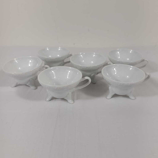 S/6VTG WHITE FOOTED DEMITASSE CUPS