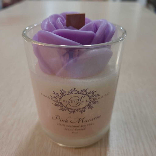 Rose Candle 6 oz - Pink Macaroon