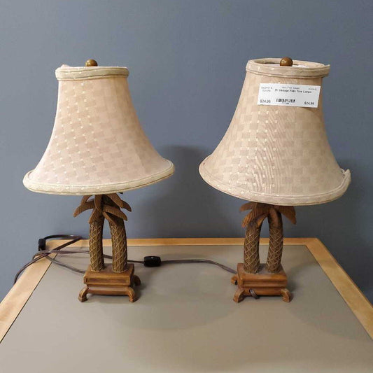 Pr Vintage Palm Tree Lamps