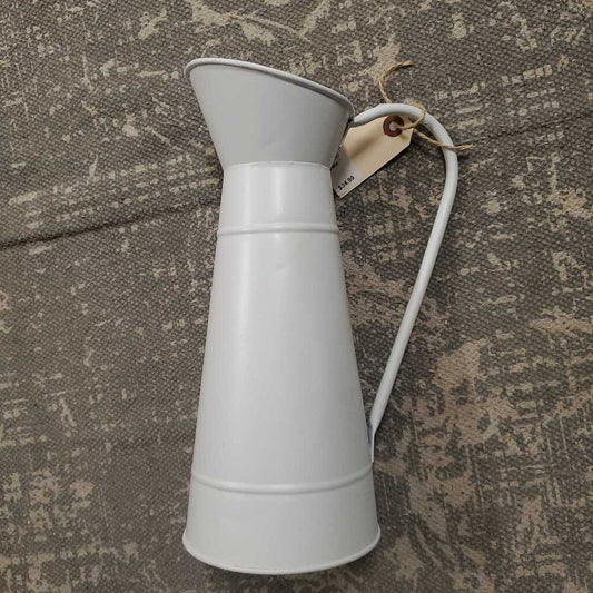 French Country Inspired White Metal Pitcher