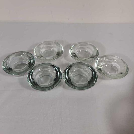 S/6 THICK GLASS TEALIGHT HOLDERS