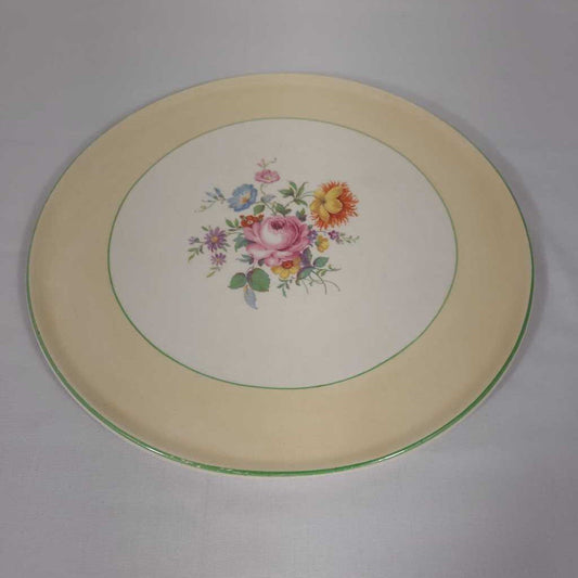FLORAL PLATE W/LIGHT YELLOW BORDER