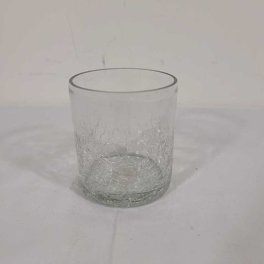 CRACKLED GLASS VOTIVE HOLDER
