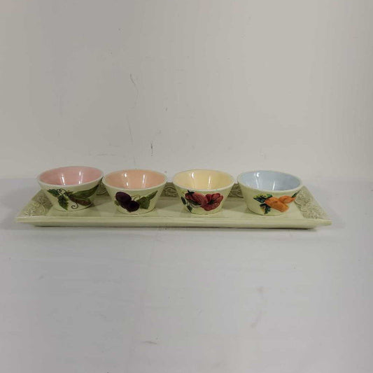 5PC TRAY W/DIPPING BOWLS