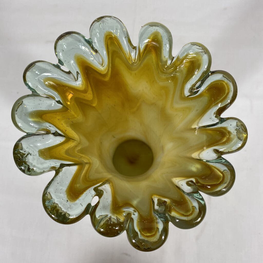 VINTAGE MCM BLOWN ART GLASS VASE