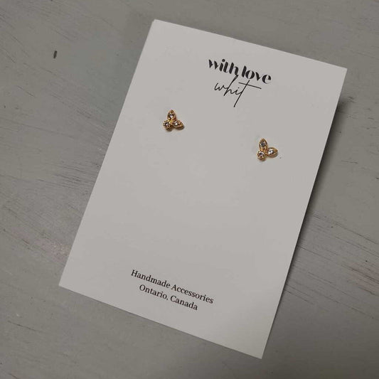 GOLD LEAF STUD - STAINLESS STEEL