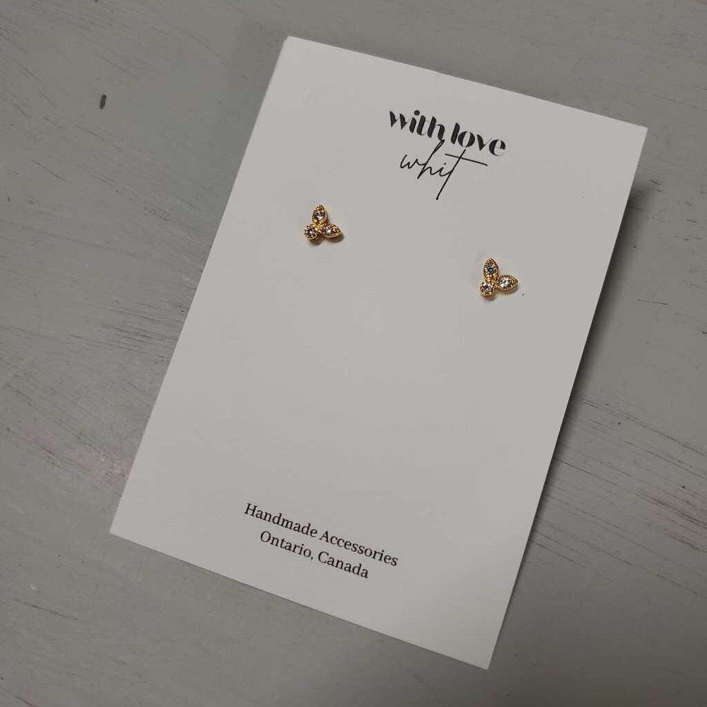 GOLD LEAF STUD - STAINLESS STEEL