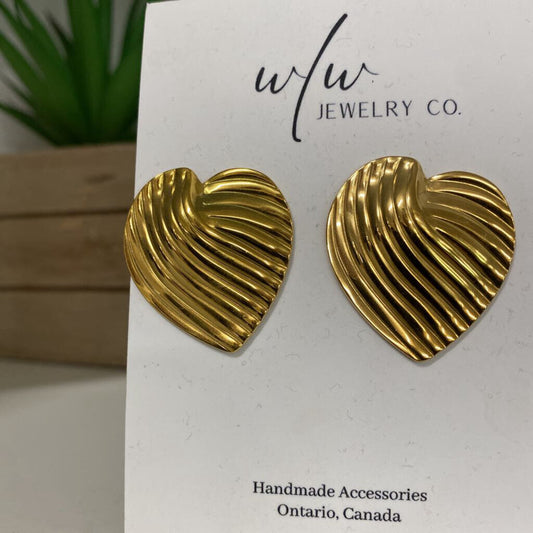 GOLD LEAF STUD - STAINLESS STEEL