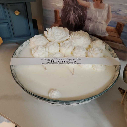 32 Ounce Citronella Flower Candle Bowl