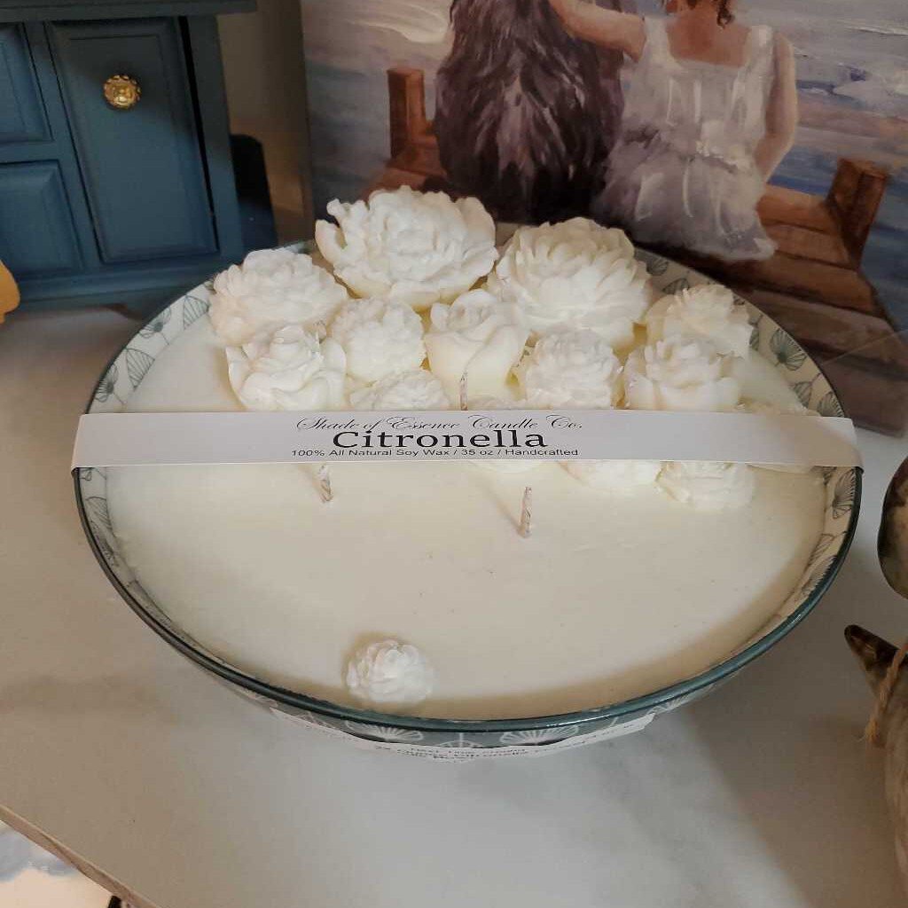 32 Ounce Citronella Flower Candle Bowl