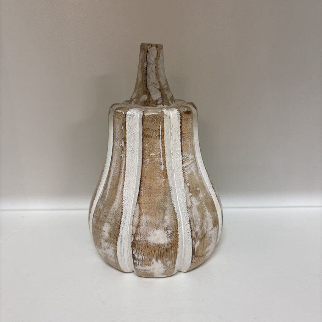 Whitewashed Wooden Butternut Pumpkin