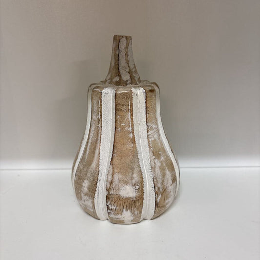 Whitewashed Wooden Butternut Pumpkin