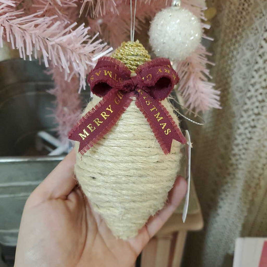Handcrafted Macrame Light Bulb Tree Ornament