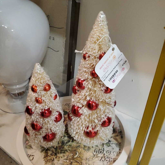 2pc Red Christmas Bulb Decor Trees