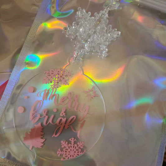 Handcrafted Pink Acrylic Ornament