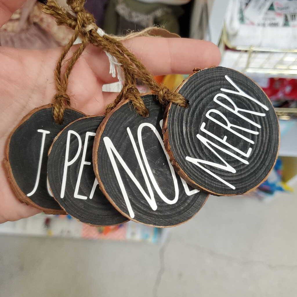 Wood Ornaments - Peace Joy