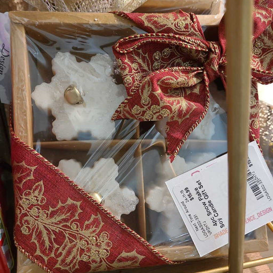 4pc Snow Flake Soy Candle Gift Set