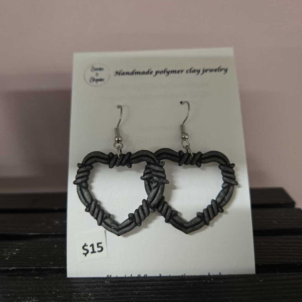 BARBED WIRE HEARTS - SILVER