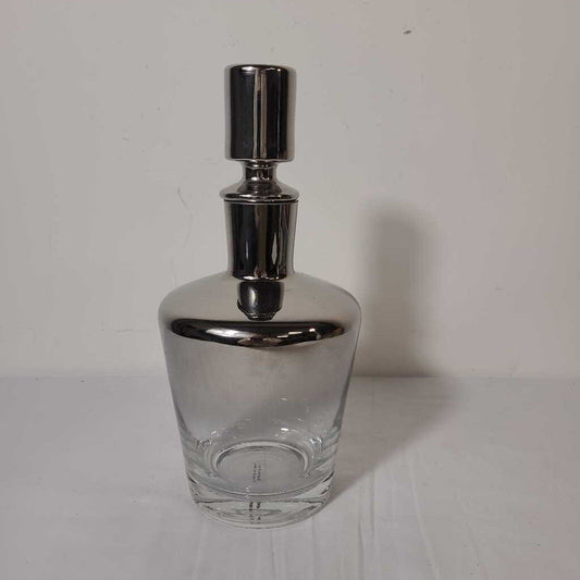 SILVER GLASS DECANTER