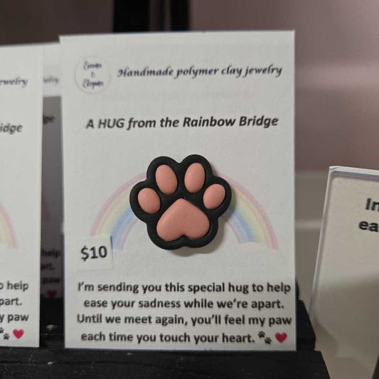 PAW PRINT PIN - BLACK/PINK